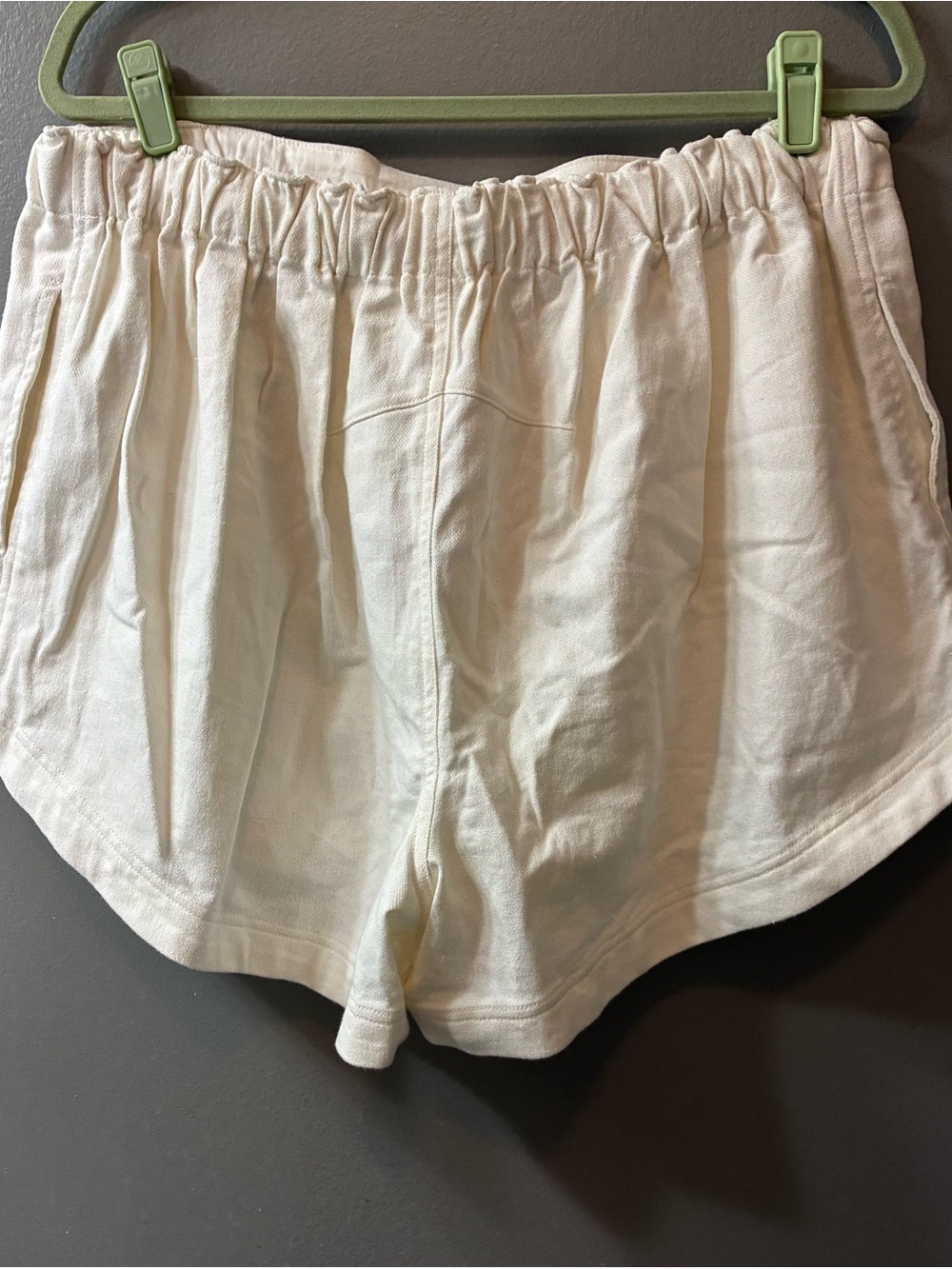 FREE PEOPLE 100% Cotton High Rise White Shorts. Side Pockets and Drawstring. NWT - Picture 6 of 13